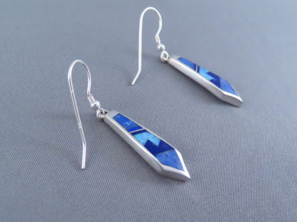 Long Lapis & Opal Inlay Earrings