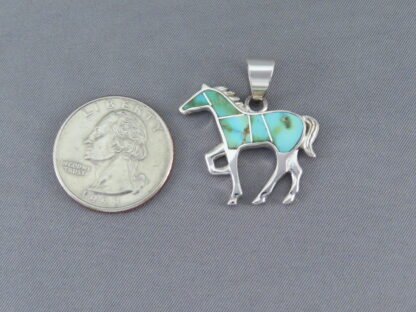 Horse Pendant with Sonoran Gold Turquoise Inlay