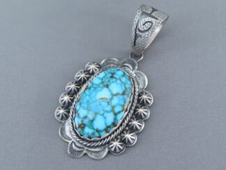 Sterling Silver & Kingman Turquoise Pendant by Native American (Navajo) jeweler, Daniel Benally $865- FOR SALE