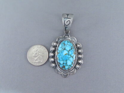 Kingman Turquoise Pendant in Sterling Silver