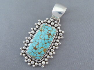 Number Eight Turquoise Pendant by Native American Navajo Indian jewelry artist, Artie Yellowhorse $675- FOR SALE