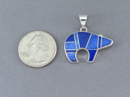 BEAR Pendant with Lapis Inlay (mid-size)