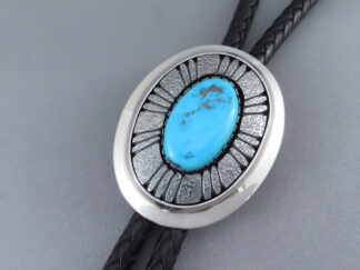 Blue Gem Turquoise Bolo Tie by Al Joe