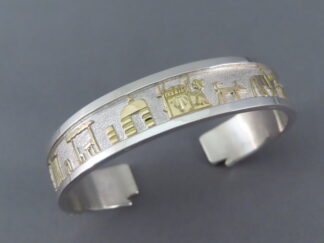 Storyteller Bracelet – 14kt Gold Over Sterling Silver Cuff by Robert Taylor