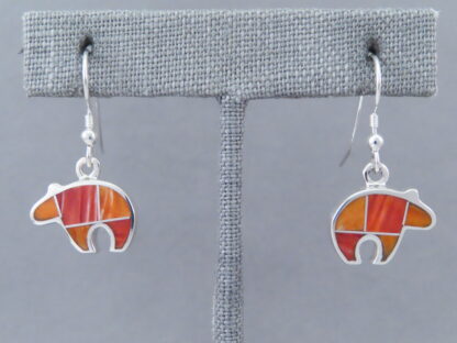 Bear Earrings – Spiny Oyster Shell Inlay