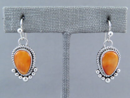 Sterling Silver & Spiny Oyster Shell Earrings by Artie Yellowhorse