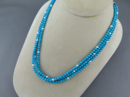 3-Strand Sleeping Beauty Turquoise Necklace by Desiree Yellowhorse