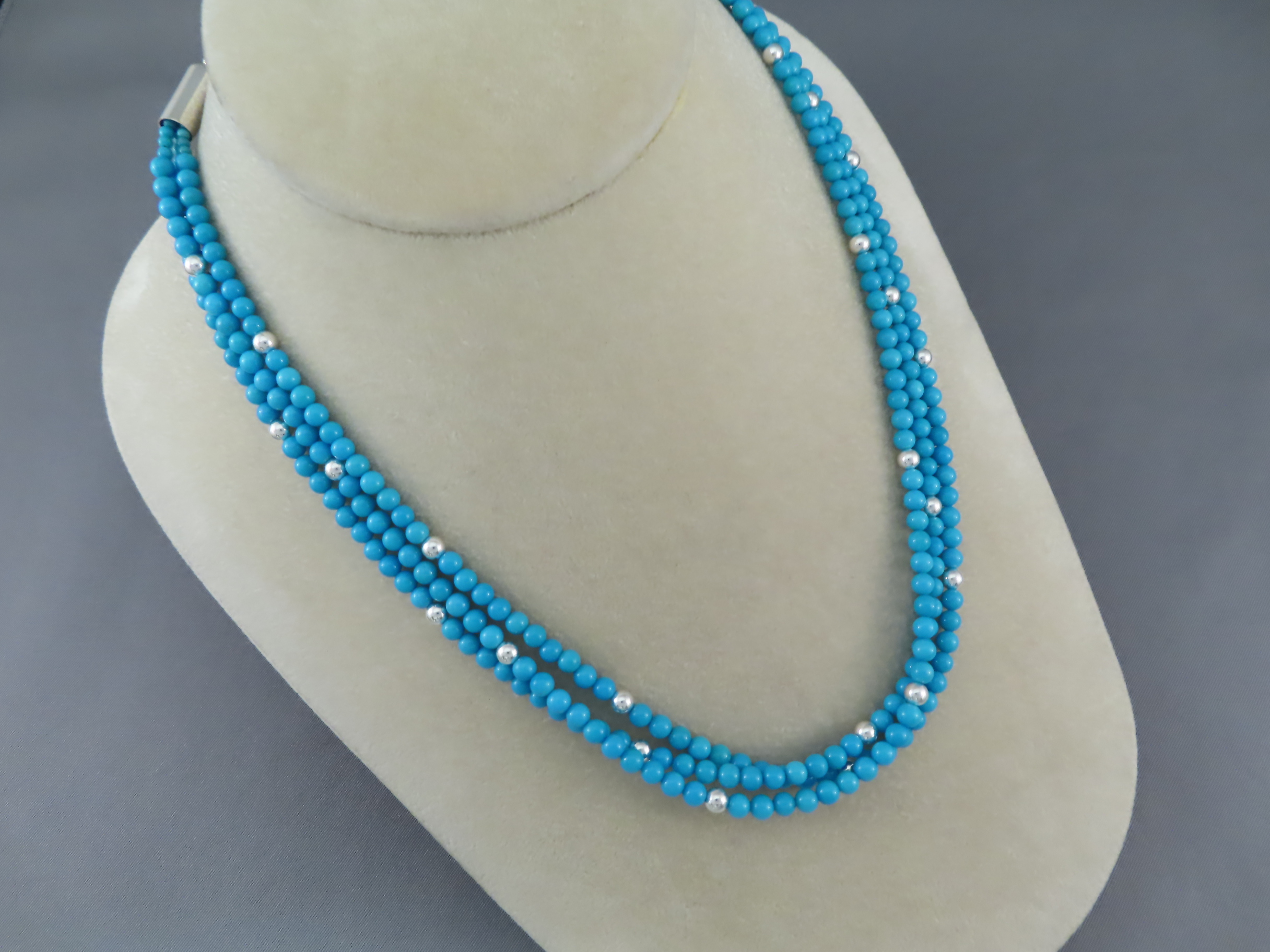 3-Strand Sleeping Beauty Turquoise Necklace by Desiree Yellowhorse ...