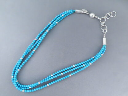 3-Strand Sleeping Beauty Turquoise Necklace by Desiree Yellowhorse