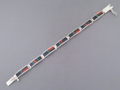 Multi-Stone Link Bracelet with Inlaid Opal & Turquoise