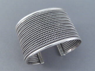 Wide Sterling Silver Cuff Bracelet by Artie Yellowhorse
