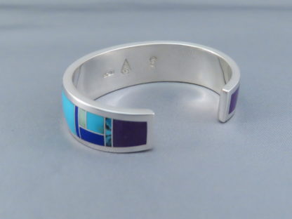 Inlaid Multi-Stone Cuff Bracelet