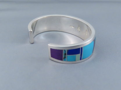 Inlaid Multi-Stone Cuff Bracelet