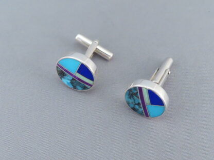 Inlaid Multi-Stone Cufflinks