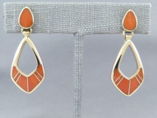 Coral & Gold Earrings