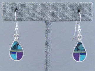 Inlaid Multi-Stone Earrings (Teardrops)