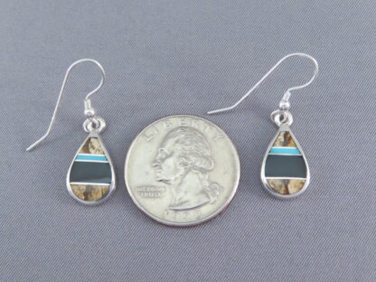 Multi-Stone Inlay Earrings with Turquoise – Teardrops