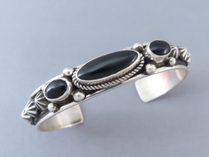 Narrow Onyx Cuff Bracelet by Albert Jake