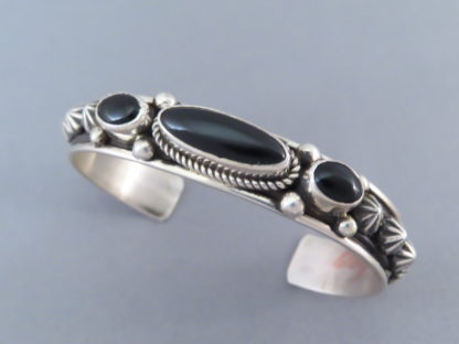 Narrow Onyx Cuff Bracelet by Albert Jake