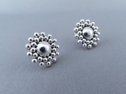 Round Sterling Silver ‘Dot’ Earrings by Artie Yellowhorse