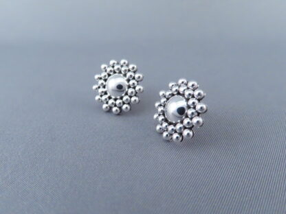 Round Sterling Silver ‘Dot’ Earrings by Artie Yellowhorse