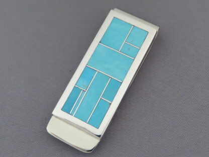 Money Clip with Turquoise Inlay