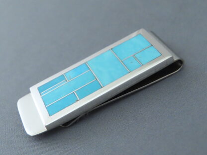 Money Clip with Turquoise Inlay