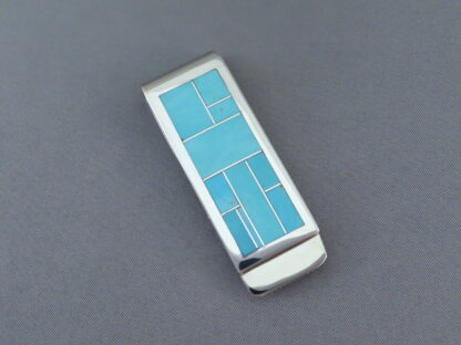 Money Clip with Turquoise Inlay