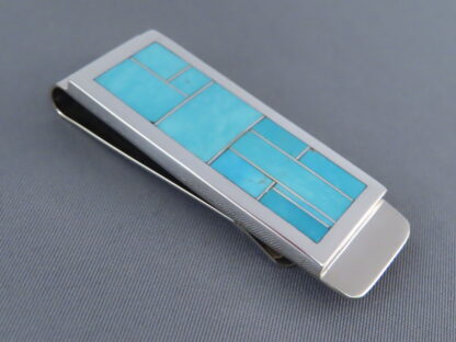 Money Clip with Turquoise Inlay