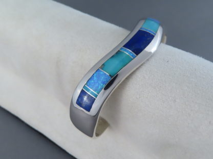 Turquoise & Opal & Lapis Inlay Cuff Bracelet