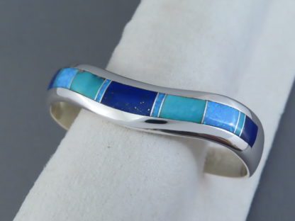 Turquoise & Opal & Lapis Inlay Cuff Bracelet