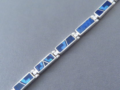 Lovely Lapis & Opal Inlay Link Bracelet (Dainty)
