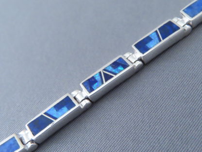 Lovely Lapis & Opal Inlay Link Bracelet (Dainty)