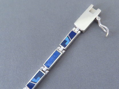 Lovely Lapis & Opal Inlay Link Bracelet (Dainty)