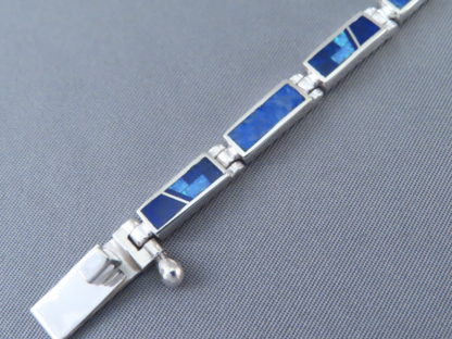 Lovely Lapis & Opal Inlay Link Bracelet (Dainty)