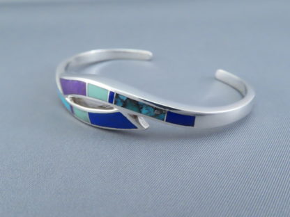 Inlaid Multi-Stone Bracelet Cuff