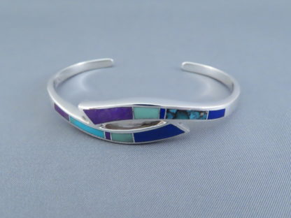 Inlaid Multi-Stone Bracelet Cuff