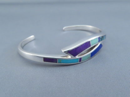 Inlaid Multi-Stone Bracelet Cuff