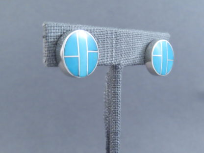 Turquoise Inlay Earrings (Round Posts)
