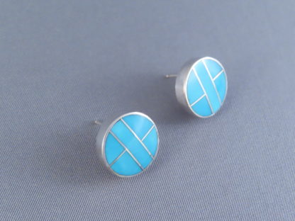 Turquoise Inlay Earrings (Round Posts)