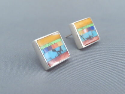 Inlaid Multi-Color Earrings (studs)