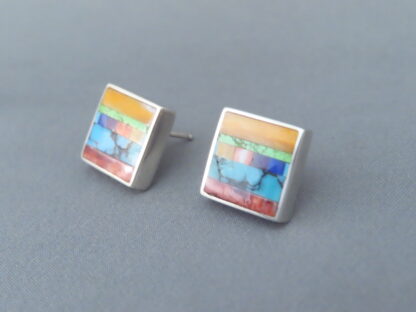 Inlaid Multi-Color Earrings (studs)