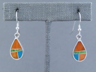 Colorful Multi-Stone Inlay ‘Teardrop’ Earrings