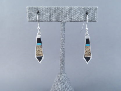 Multi-Stone Inlay Earrings featuring Turquoise