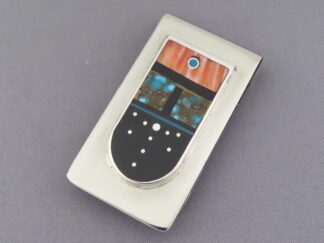 Money Clip with Inlay - Multi-Stone