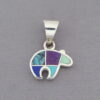 Inlaid Multi-Stone Bear Pendant – Small Reversible Bear Pendant