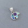 Inlaid Multi-Stone Bear Pendant – Small Reversible Bear Pendant