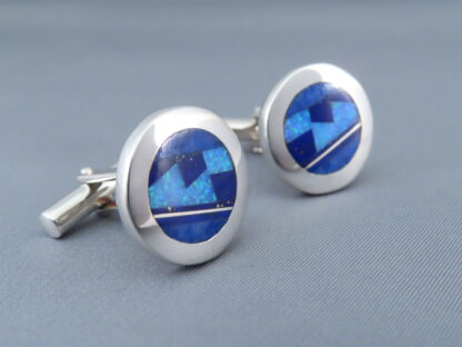 Cufflinks with Lapis & Opal Inlay