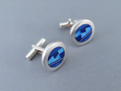 Cufflinks with Lapis & Opal Inlay