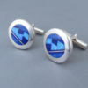 Cufflinks with Lapis & Opal Inlay